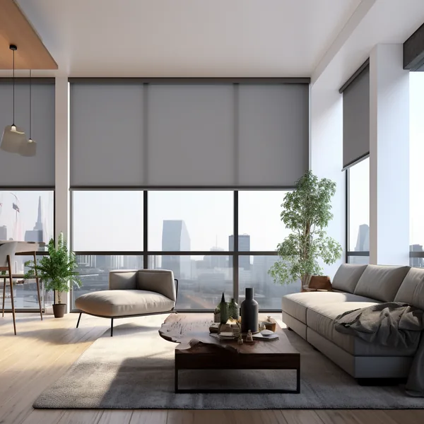 Persiana Sterling Metallic Light Grey en ambiente, vista 2