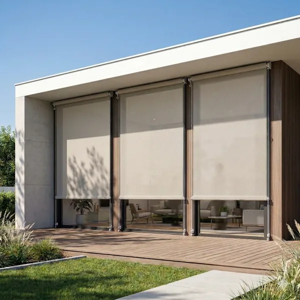 Toldo Vertical Solar Shield Screen 5% (White-Linen)